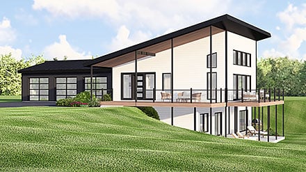 Contemporary Modern Elevation of Plan 100792
