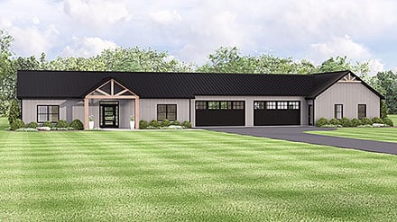 Contemporary Country Craftsman New American Elevation of Plan 100793