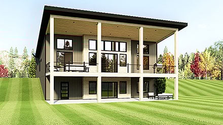 Coastal Contemporary Craftsman Modern Elevation of Plan 100794