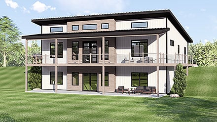 Contemporary Modern Elevation of Plan 100796