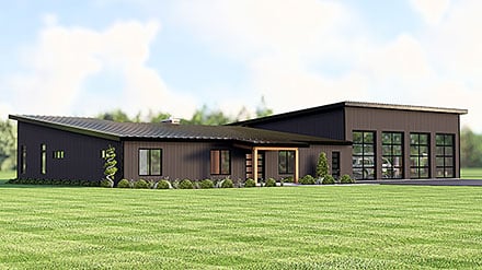 Barndominium Contemporary Country Craftsman Modern Ranch Elevation of Plan 100798