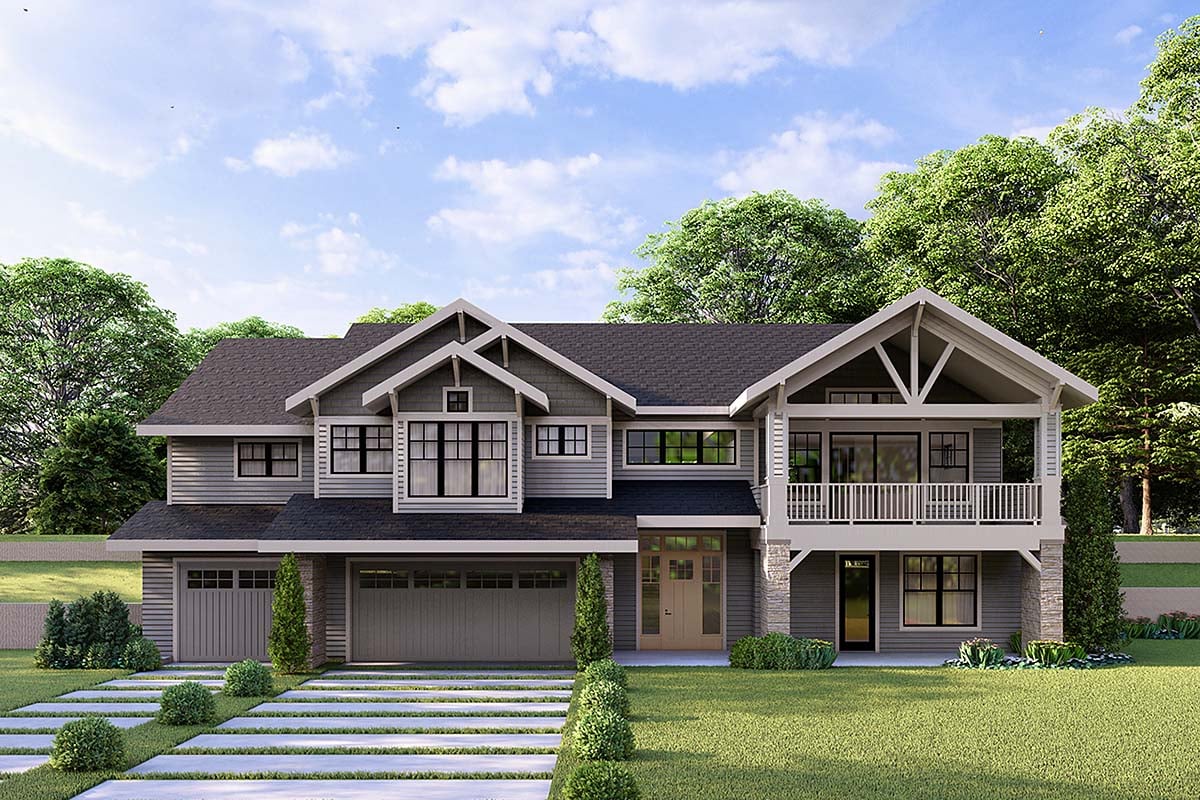 Plan 100815 | Craftsman Style, 3043 Sq Ft, 4 Bed, 3 Bath, 3 Car, image size:1200x800