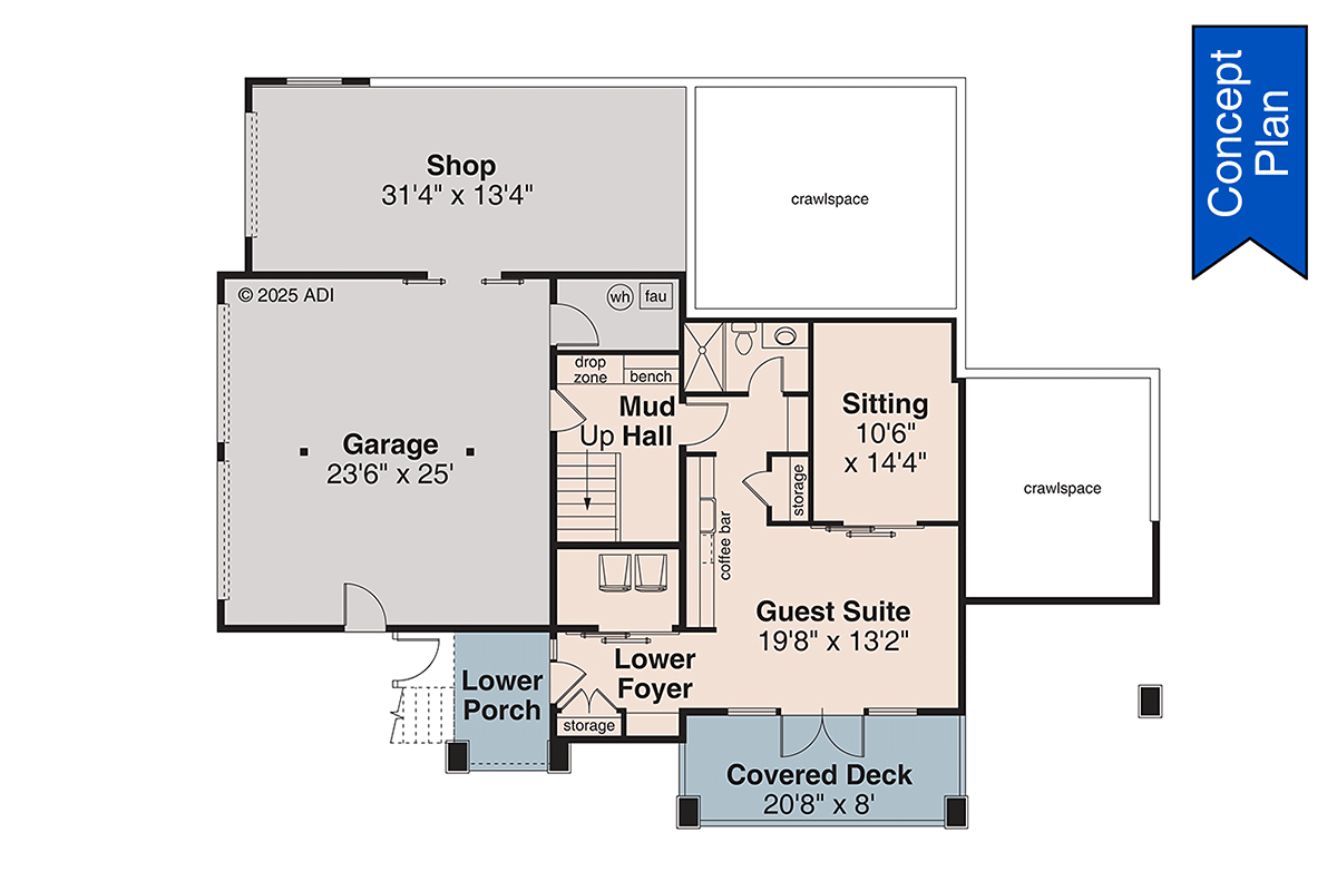 Contemporary Modern Lower Level of Plan 100818