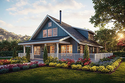Cabin Cottage Country Craftsman Elevation of Plan 100839
