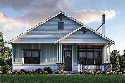 Cottage Country Craftsman Elevation of Plan 100842