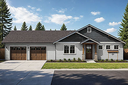 Cottage Craftsman Elevation of Plan 100845