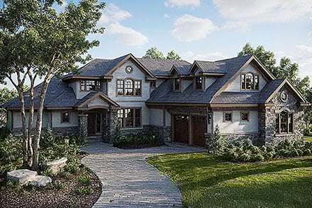 Craftsman Traditional Elevation of Plan 100850