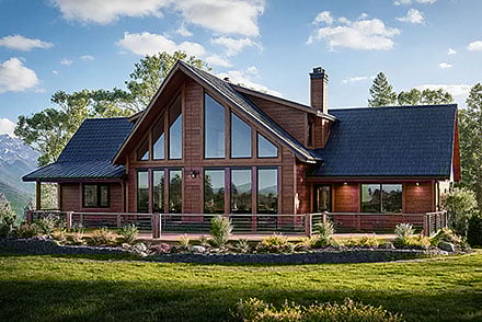 Cabin Craftsman Elevation of Plan 100856