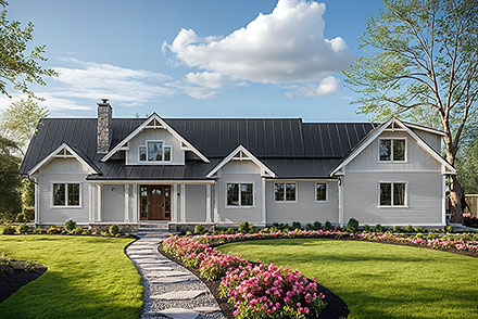 Craftsman Ranch Elevation of Plan 100873