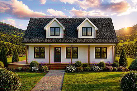 Cottage Country Farmhouse Elevation of Plan 100882