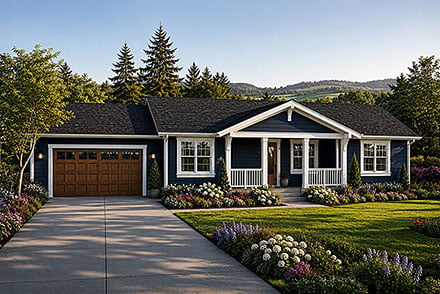 Country Farmhouse Ranch Elevation of Plan 100887