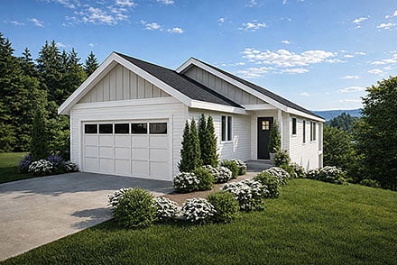 Cottage Craftsman Farmhouse Elevation of Plan 100889