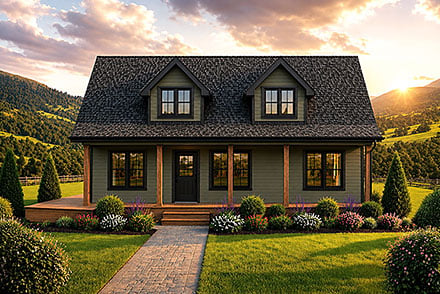 Cottage Country Farmhouse Elevation of Plan 100893