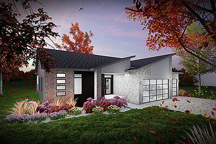 Contemporary Modern Elevation of Plan 100911