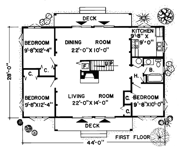 A-Frame Contemporary Retro Level One of Plan 10092