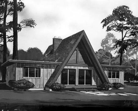 A-Frame Contemporary Retro Elevation of Plan 10092