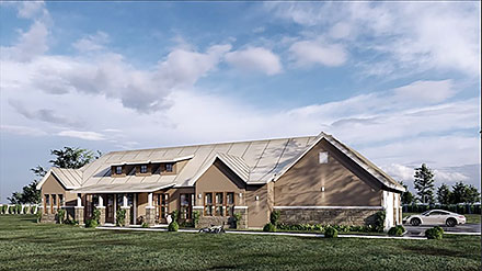 Country Farmhouse Ranch Elevation of Plan 101110