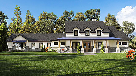 Country Farmhouse Elevation of Plan 101118