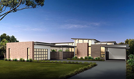 Contemporary Modern Elevation of Plan 101121