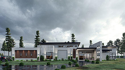 Contemporary Modern Elevation of Plan 101128