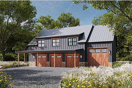 Barndominium Country Craftsman Farmhouse Modern Elevation of Plan 101205