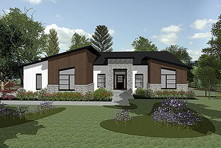 Contemporary Farmhouse Elevation of Plan 101211