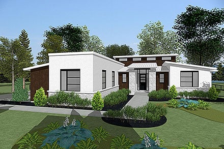 Contemporary Elevation of Plan 101212