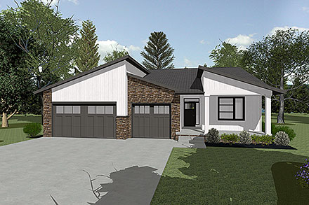 Contemporary Modern Elevation of Plan 101218