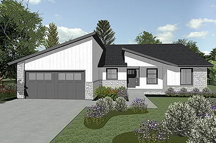Contemporary Farmhouse Elevation of Plan 101220