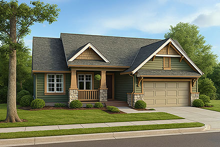 Ranch Traditional Elevation of Plan 101223