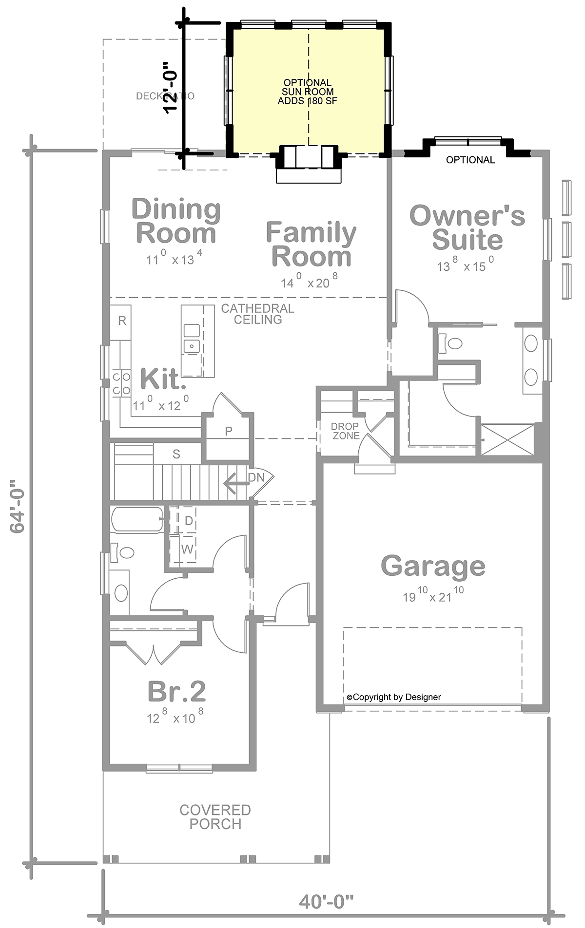 Bungalow Craftsman Traditional Alternate Level One of Plan 101224