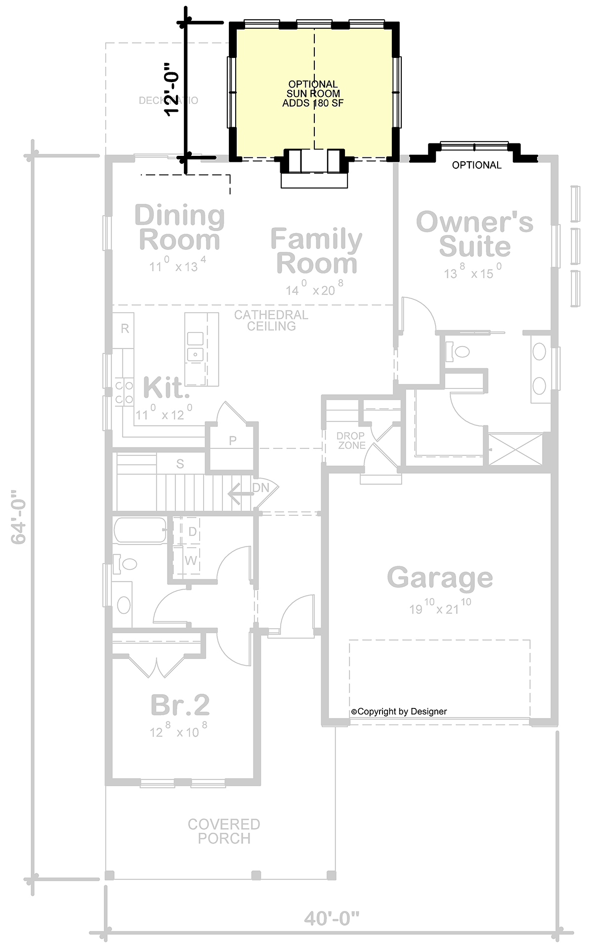 Bungalow Craftsman Traditional Alternate Level One of Plan 101225