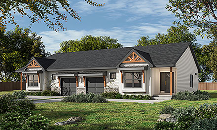 Craftsman Farmhouse New American Ranch Elevation of Plan 101229