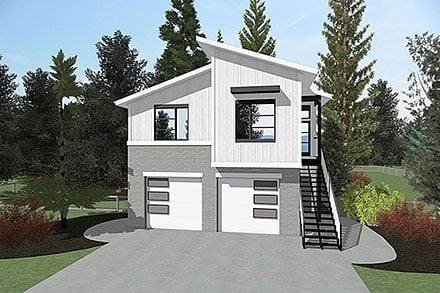 Coastal Contemporary Modern Elevation of Plan 101247