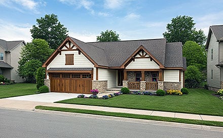 Cottage Craftsman Traditional Elevation of Plan 101248