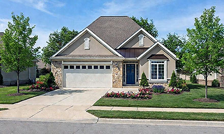 French Country Elevation of Plan 101251