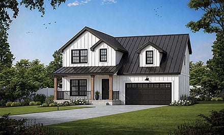 Contemporary Country Farmhouse Elevation of Plan 101259