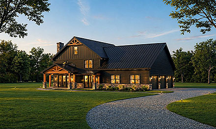 Barndominium Country Craftsman Farmhouse Elevation of Plan 101270