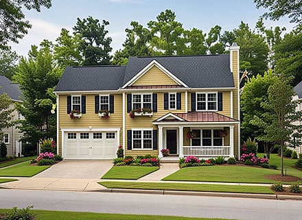 Colonial Contemporary Traditional Elevation of Plan 101272