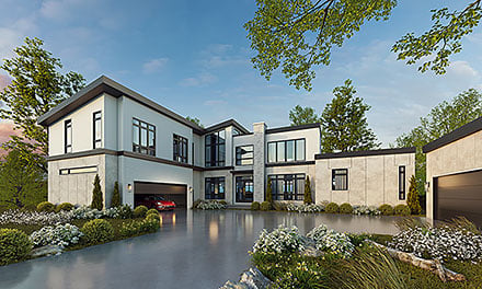 Contemporary Modern Elevation of Plan 101277