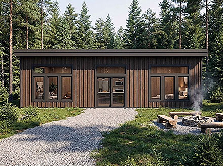 Cabin Contemporary Elevation of Plan 101280
