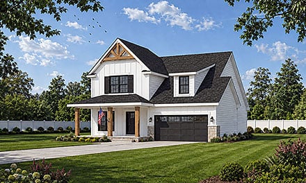 Country Craftsman Farmhouse Traditional Elevation of Plan 101284
