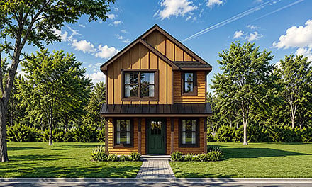 Contemporary Country Farmhouse Elevation of Plan 101287