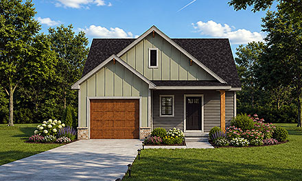 Contemporary Country Craftsman Farmhouse Elevation of Plan 101289