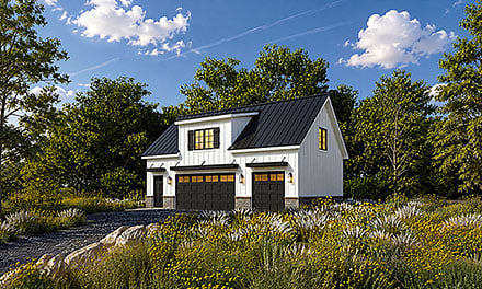 Contemporary Country Farmhouse New American Elevation of Plan 101296