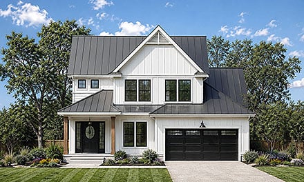 Contemporary Country Farmhouse New American Elevation of Plan 101298