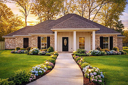 Acadian Contemporary Traditional Elevation of Plan 101306