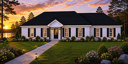 Acadian Modern Traditional Elevation of Plan 101307