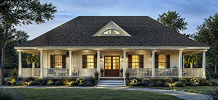 Contemporary Farmhouse Southern Traditional Elevation of Plan 101309