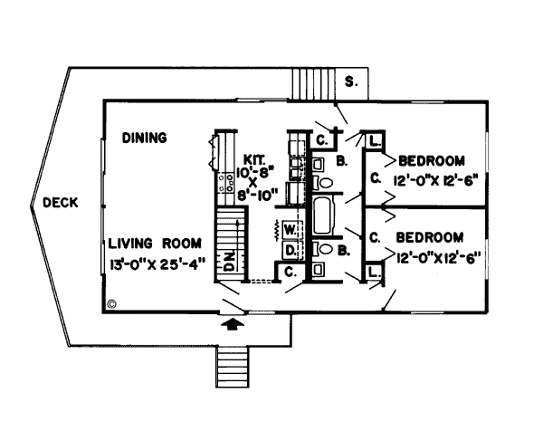 Contemporary Narrow Lot Retro Level One of Plan 10138